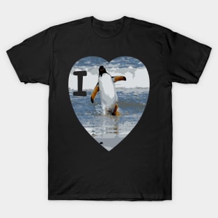 Penguin I Love Penguins Wildlife Nature By River T-Shirt